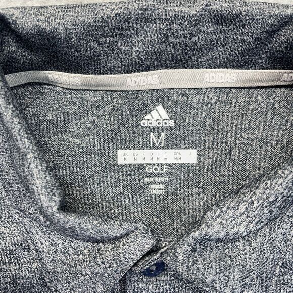 Adidas Golf Polo Shirt Men’s Medium Blue Gray Heather Short Sleeve 027579 - Picture 3 of 9